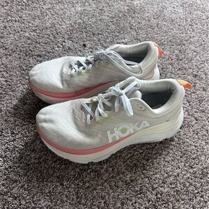 Hoka One One Gaviota 5 running shoes vanilla eggnog color
